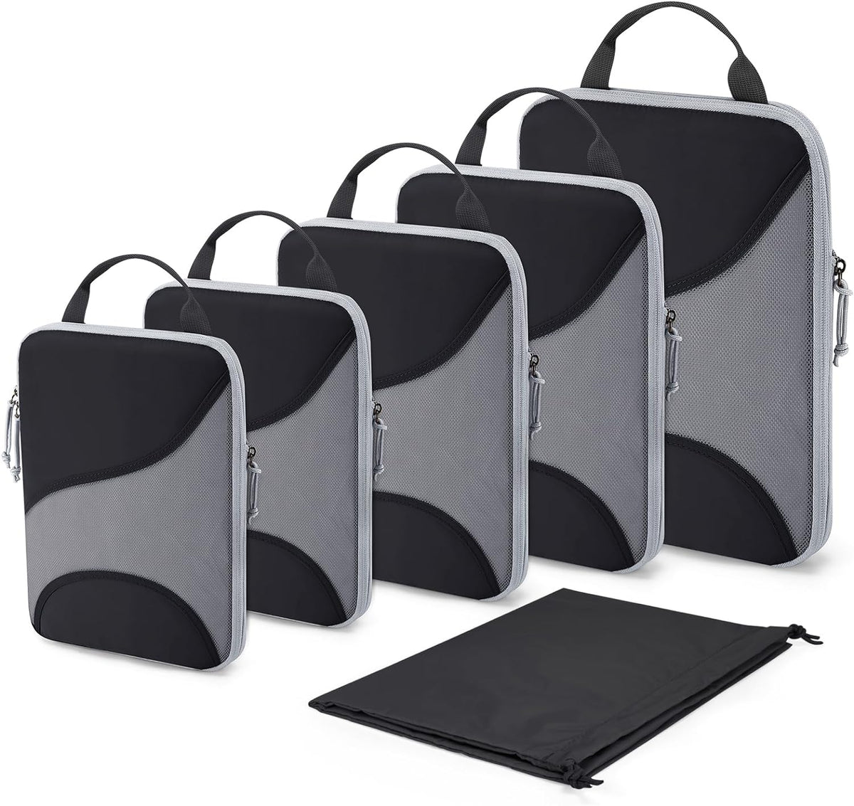 Compression Packing Cubes, Travel Bag Cruise Ship Essentials | Lightweight, Compressible Suitcase Organizer Set fit Standard Carry-On & Checked Luggage, 6 Set, 14 Set Washable Packing Bags