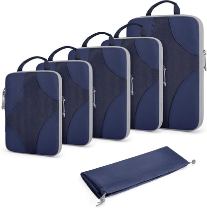 Compression Packing Cubes, Travel Bag Cruise Ship Essentials | Lightweight, Compressible Suitcase Organizer Set fit Standard Carry-On & Checked Luggage, 6 Set, 14 Set Washable Packing Bags