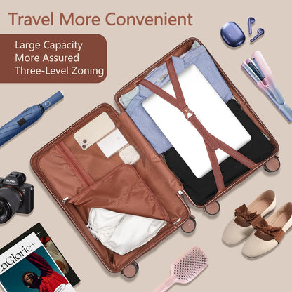 20-Inch Hardshell Carry on Luggage with Rolling Spinner 360°Wheels | Small Lightweight Hardside Carry-on Suitcase 22x14x9 Airline Approved with TSA Lock for Travel Women Men Business Weekend