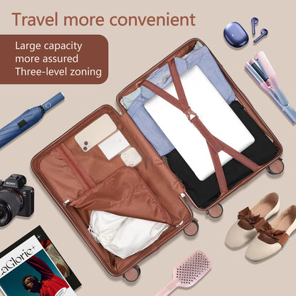 20-Inch Hardshell Carry on Luggage with Rolling Spinner 360°Wheels | Small Lightweight Hardside Carry-on Suitcase 22x14x9 Airline Approved with TSA Lock for Travel Women Men Business Weekend