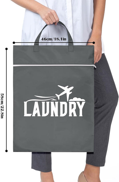 2 Pcs Large Travel Laundry Bag Washable Waterproof Wet Bag Dirty Clothes Bag Swimsuit Workout Bag for Gym Clothes Laundry Wet Clothes Swimming Pool Yoga College Dorm (Blue+Grey)