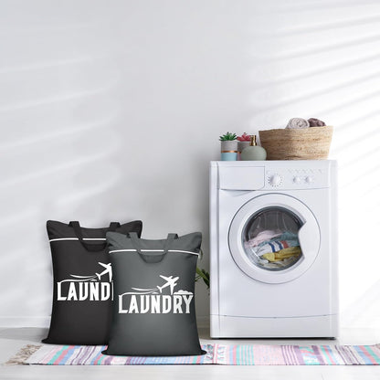 2 Pcs Large Travel Laundry Bag Washable Waterproof Wet Bag Dirty Clothes Bag Swimsuit Workout Bag for Gym Clothes Laundry Wet Clothes Swimming Pool Yoga College Dorm (Blue+Grey)
