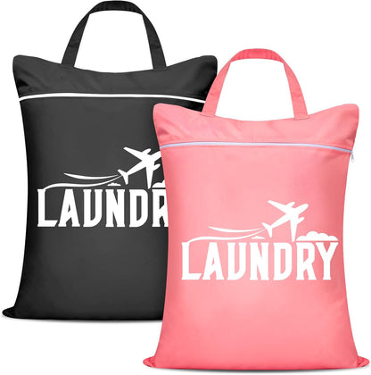 2 Pcs Large Travel Laundry Bag Washable Waterproof Wet Bag Dirty Clothes Bag Swimsuit Workout Bag for Gym Clothes Laundry Wet Clothes Swimming Pool Yoga College Dorm (Blue+Grey)
