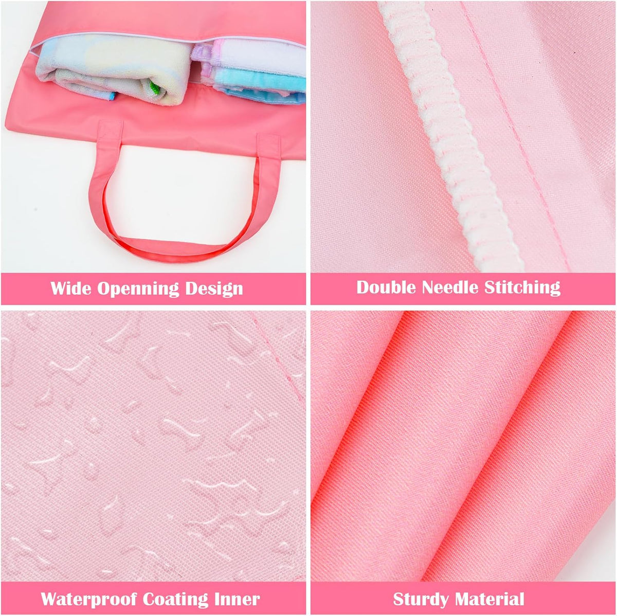 2 Pcs Large Travel Laundry Bag Washable Waterproof Wet Bag Dirty Clothes Bag Swimsuit Workout Bag for Gym Clothes Laundry Wet Clothes Swimming Pool Yoga College Dorm (Blue+Grey)