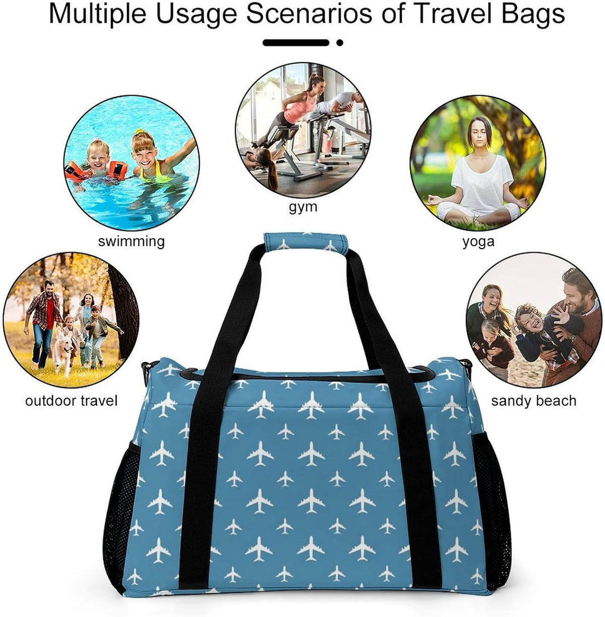 Large Capacity Duffel Bag for Gym Sports Travel Simple Organization Weekender Overnight