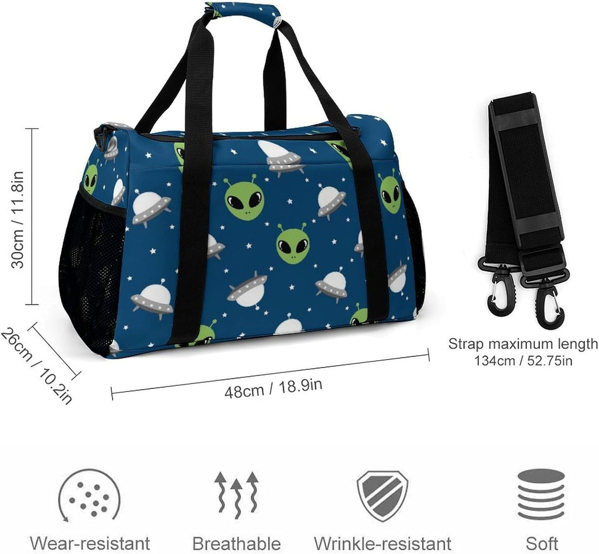 Large Capacity Duffel Bag for Gym Sports Travel Simple Organization Weekender Overnight