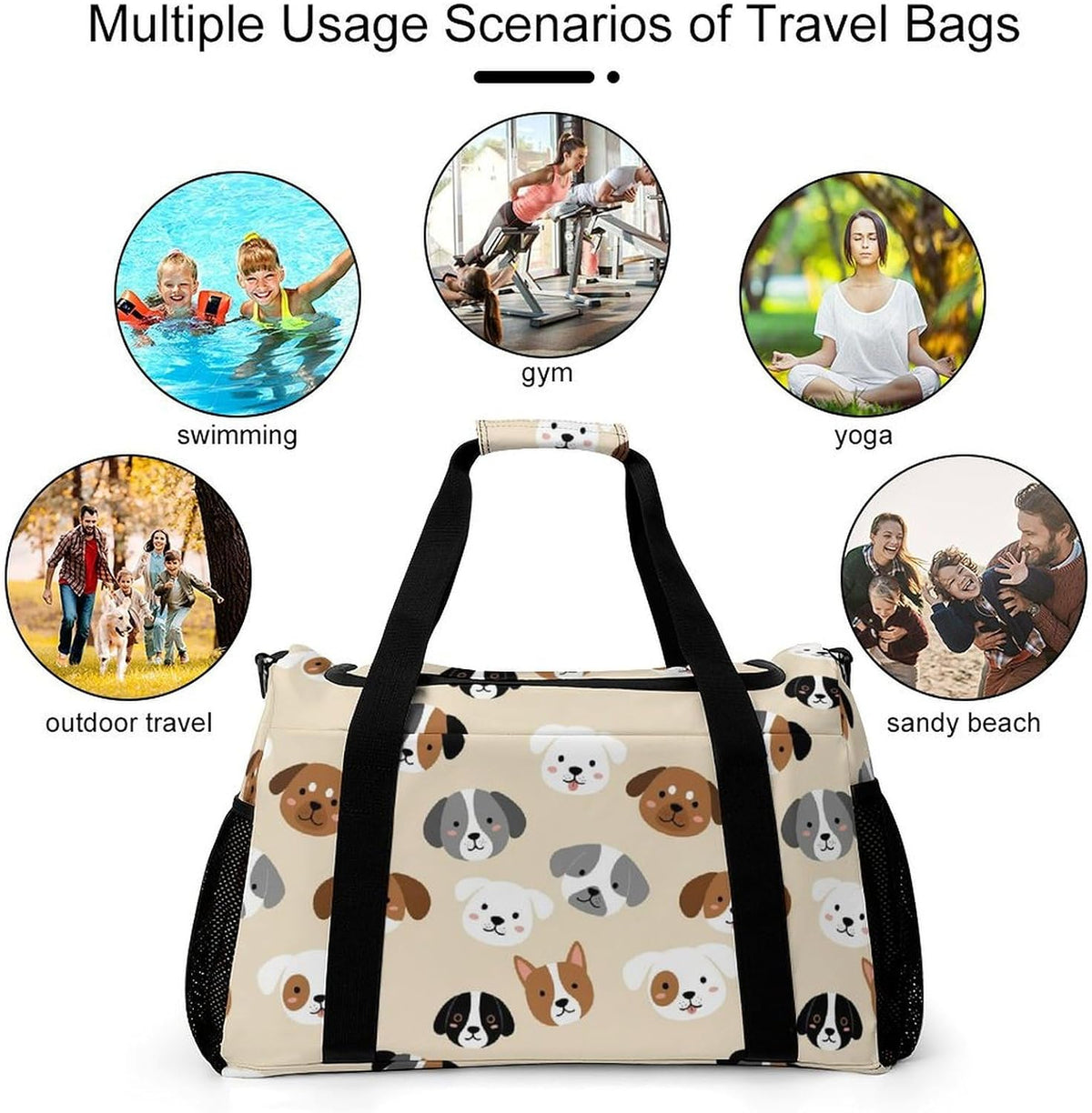 Large Capacity Duffel Bag for Gym Sports Travel Simple Organization Weekender Overnight