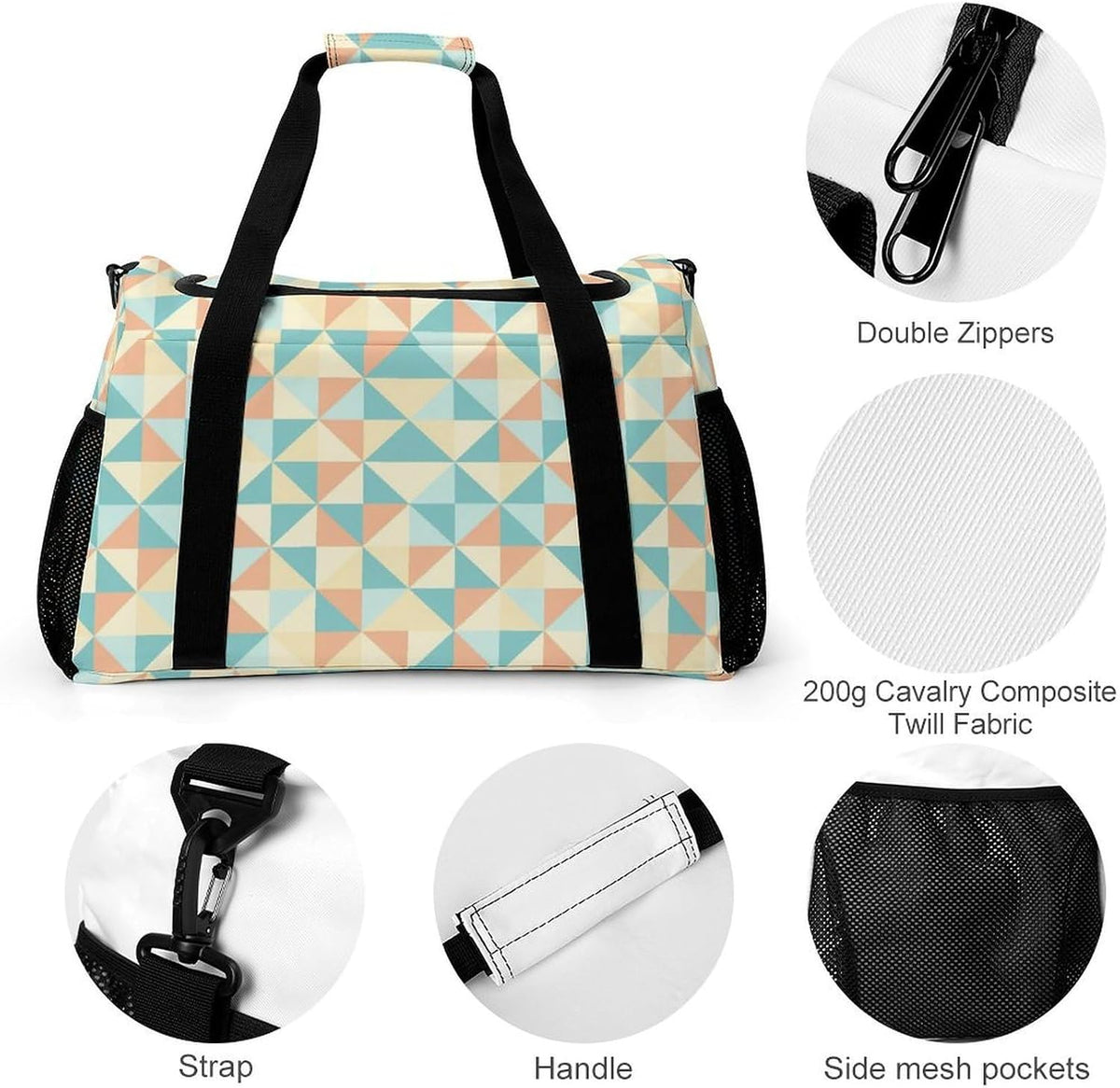 Large Capacity Duffel Bag for Gym Sports Travel Simple Organization Weekender Overnight