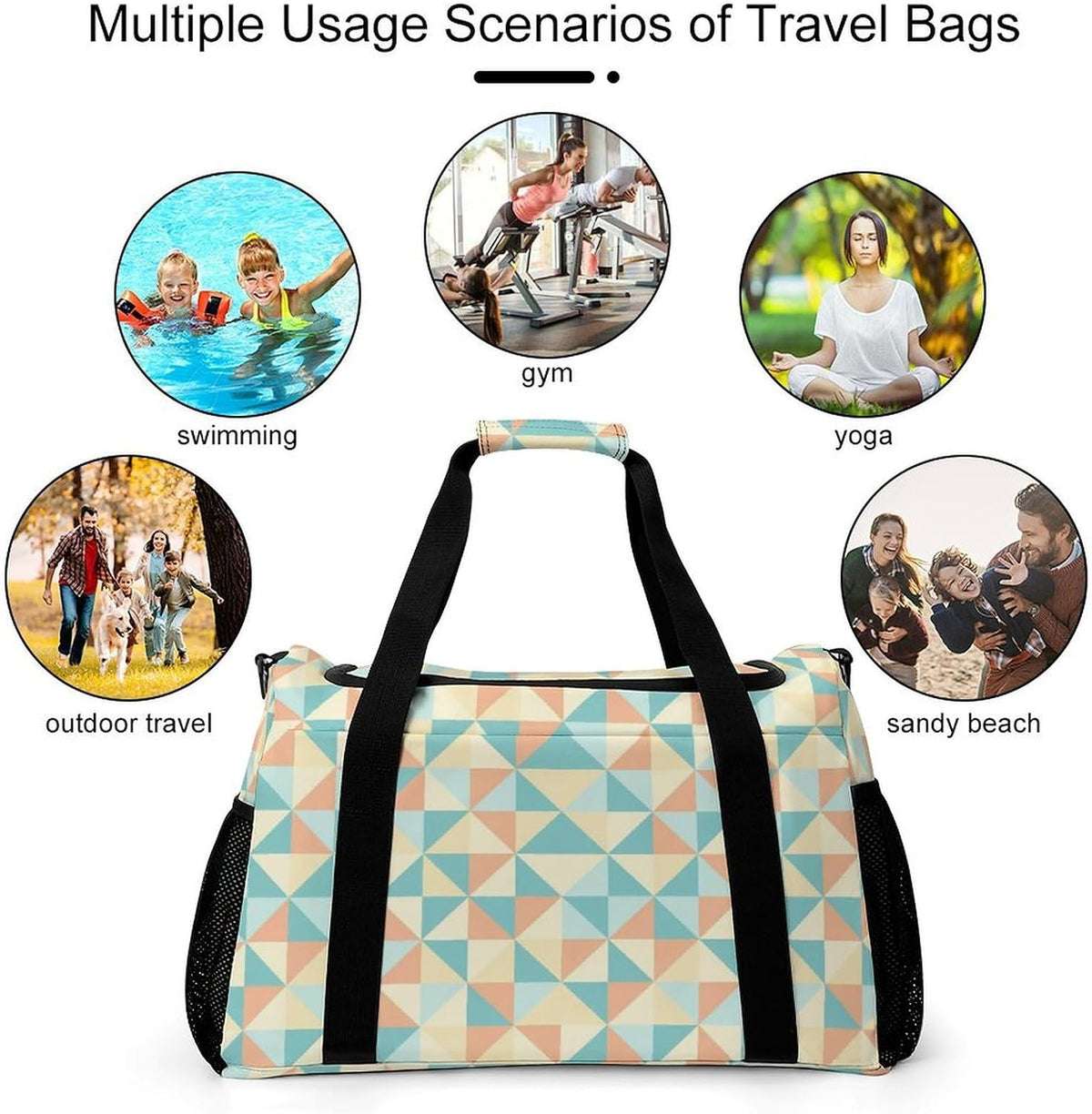 Large Capacity Duffel Bag for Gym Sports Travel Simple Organization Weekender Overnight