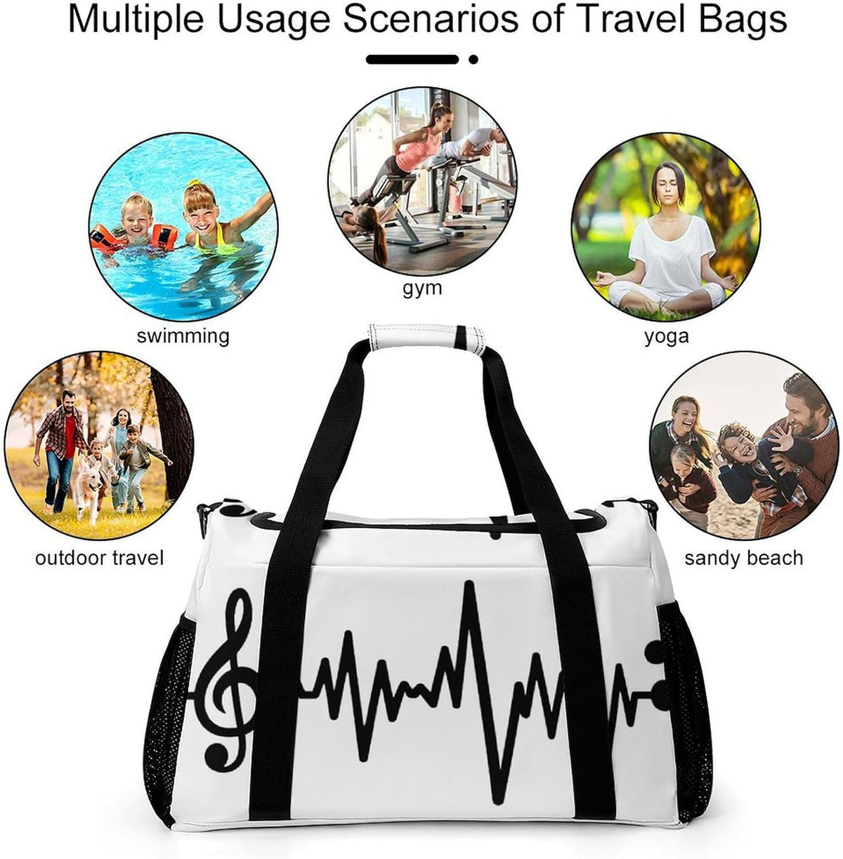Large Capacity Duffel Bag for Gym Sports Travel Simple Organization Weekender Overnight