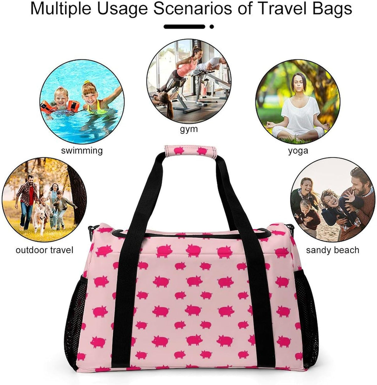 Large Capacity Duffel Bag for Gym Sports Travel Simple Organization Weekender Overnight