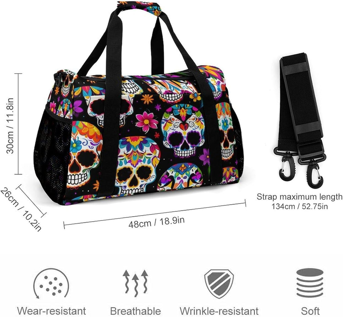 Large Capacity Duffel Bag for Gym Sports Travel Simple Organization Weekender Overnight