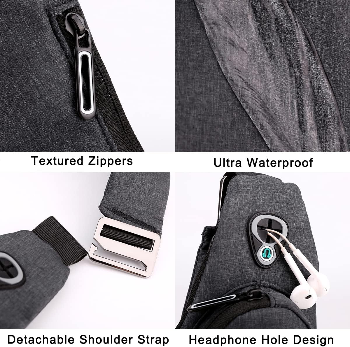 Sling Bag Small Waterproof Shoulder Backpack For Travel Hiking Anti-Thief Crossbody Chest Daypack Personal Pocket Bag