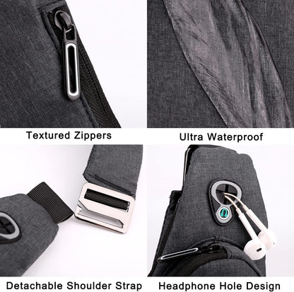Sling Bag Small Waterproof Shoulder Backpack For Travel Hiking Anti-Thief Crossbody Chest Daypack Personal Pocket Bag