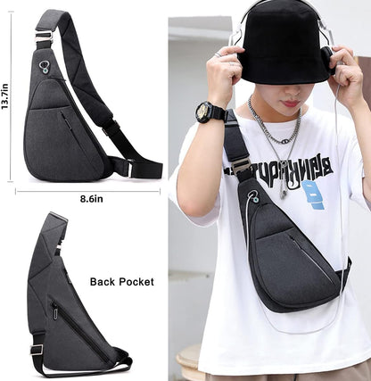 Sling Bag Small Waterproof Shoulder Backpack For Travel Hiking Anti-Thief Crossbody Chest Daypack Personal Pocket Bag