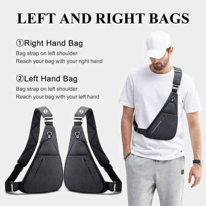 Sling Bag Small Waterproof Shoulder Backpack For Travel Hiking Anti-Thief Crossbody Chest Daypack Personal Pocket Bag
