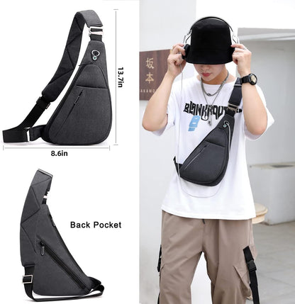 Sling Bag Small Waterproof Shoulder Backpack For Travel Hiking Anti-Thief Crossbody Chest Daypack Personal Pocket Bag