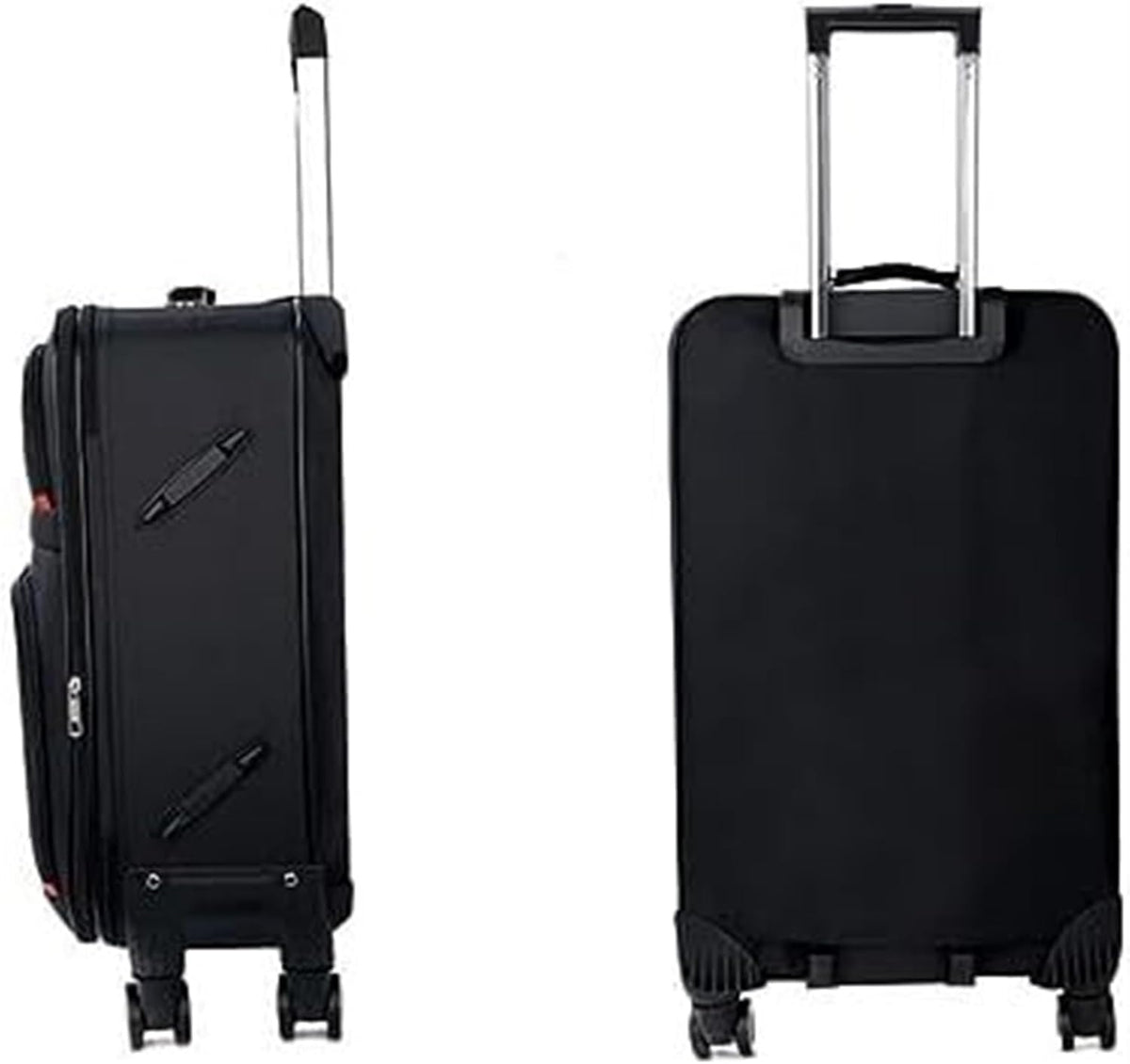 Lightweight Suitcase Softside Luggage with Spinner Wheels,Expandable Softside Carry-On Suitcase Checked Luggage Carry on Luggage (Color : Black, Size : 20in)