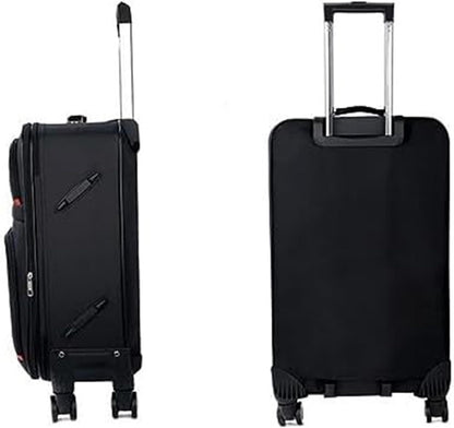 Lightweight Suitcase Softside Luggage with Spinner Wheels,Expandable Softside Carry-On Suitcase Checked Luggage Carry on Luggage (Color : Black, Size : 20in)