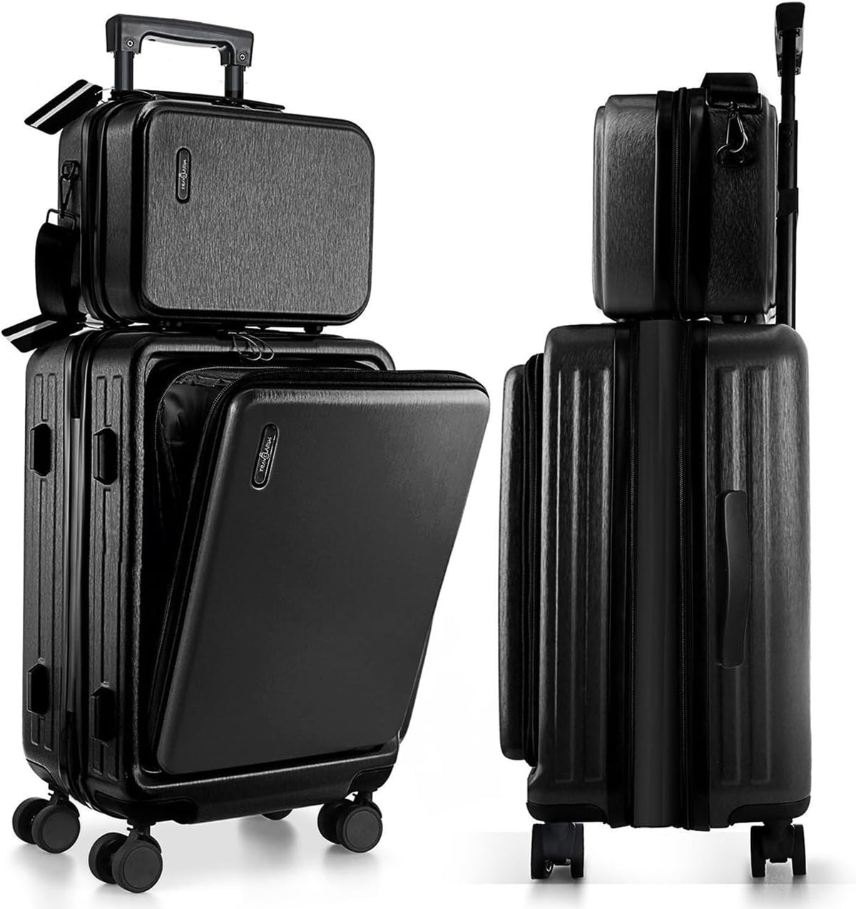 22 Inch Carry On Luggage, Carry On Suitcase with Wheels, Hardside Luggage Carry-On, Expandable Grey Small Suitcase, Hard Shell Carry-on Luggage, Spinner Luggage with Cosmetic Bag