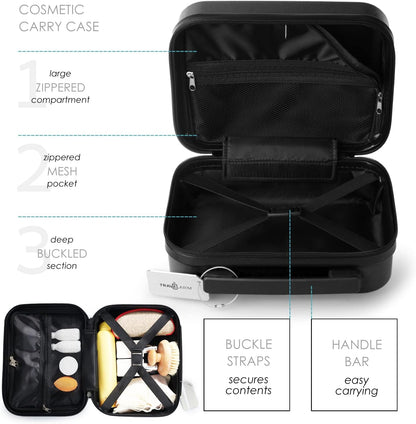 22 Inch Carry On Luggage, Carry On Suitcase with Wheels, Hardside Luggage Carry-On, Expandable Grey Small Suitcase, Hard Shell Carry-on Luggage, Spinner Luggage with Cosmetic Bag