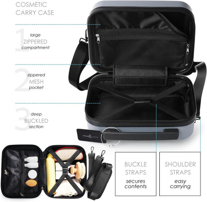 22 Inch Carry On Luggage, Carry On Suitcase with Wheels, Hardside Luggage Carry-On, Expandable Grey Small Suitcase, Hard Shell Carry-on Luggage, Spinner Luggage with Cosmetic Bag