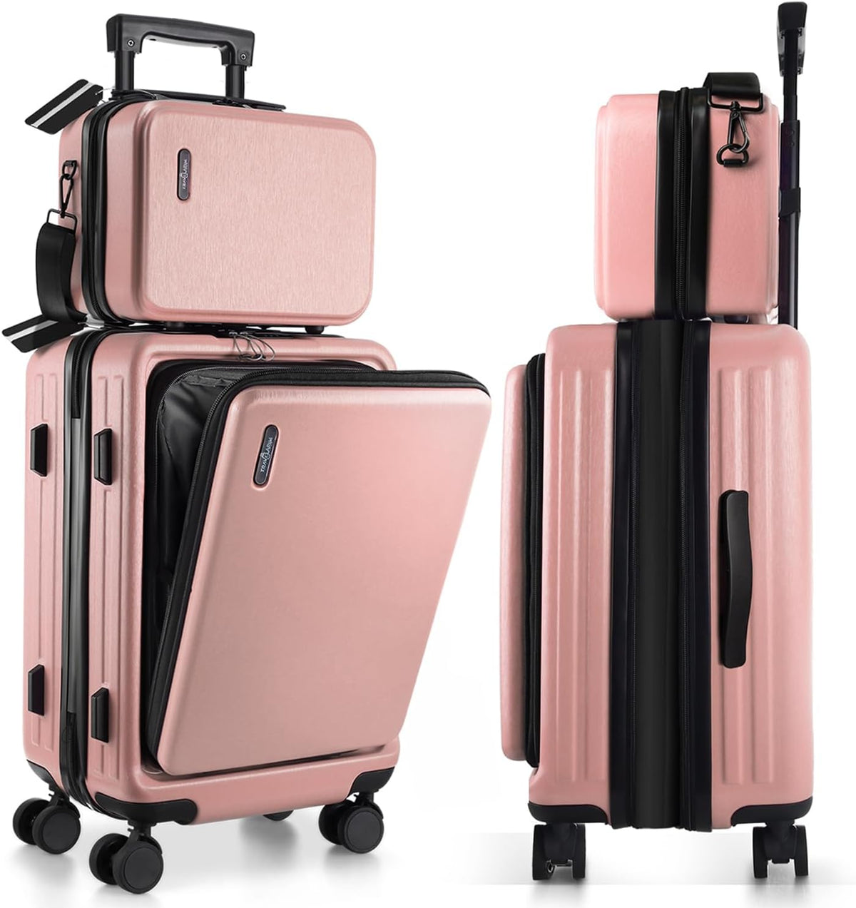 22 Inch Carry On Luggage, Carry On Suitcase with Wheels, Hardside Luggage Carry-On, Expandable Grey Small Suitcase, Hard Shell Carry-on Luggage, Spinner Luggage with Cosmetic Bag