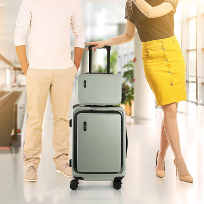 22 Inch Carry On Luggage, Carry On Suitcase with Wheels, Hardside Luggage Carry-On, Expandable Grey Small Suitcase, Hard Shell Carry-on Luggage, Spinner Luggage with Cosmetic Bag