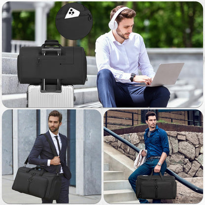 Convertible Garment Duffle Bags for Travel, Garment Bag with Shoe & Laptop Compartment, 2 in 1 Carry on Suit Garment Bags for Men Women, All in One Hanging Suit Travel Bag for Airplanes, 55L