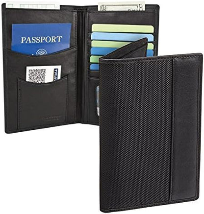 Passport Holder RFID Blocking Wallet Card ID Case Cover Organizer Black