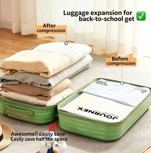 4pcs Travel Compression Bags, Hand Rolled Compression Travel Bags, Suitcase Space Saver, No Vacuum Pump Required, Portable for Travel, 17.71in*13.77in