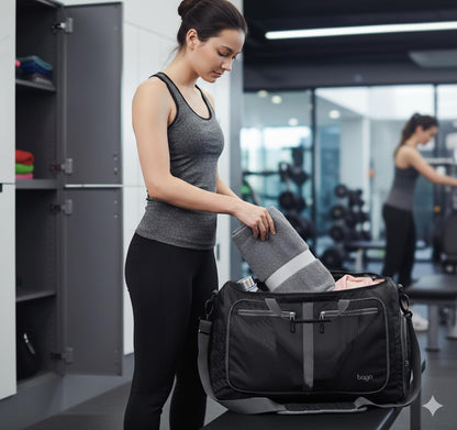 Bago Foldable Duffle Bag for Camping & Travel with Shoe Compartment. Large Duffle Bag for Women & Men. Durable Lightweight Duffel Bags for Traveling. 80L