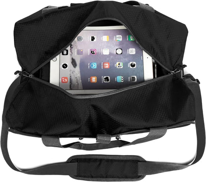 Bago Foldable Duffle Bag for Camping & Travel with Shoe Compartment. Large Duffle Bag for Women & Men. Durable Lightweight Duffel Bags for Traveling. 80L