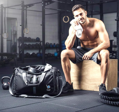 Bago Foldable Duffle Bag for Camping & Travel with Shoe Compartment. Large Duffle Bag for Women & Men. Durable Lightweight Duffel Bags for Traveling. 80L