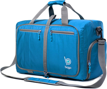 Bago Foldable Duffle Bag for Camping & Travel with Shoe Compartment. Large Duffle Bag for Women & Men. Durable Lightweight Duffel Bags for Traveling. 80L