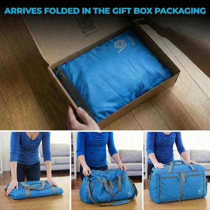 Bago Foldable Duffle Bag for Camping & Travel with Shoe Compartment. Large Duffle Bag for Women & Men. Durable Lightweight Duffel Bags for Traveling. 80L