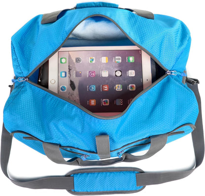 Bago Foldable Duffle Bag for Camping & Travel with Shoe Compartment. Large Duffle Bag for Women & Men. Durable Lightweight Duffel Bags for Traveling. 80L