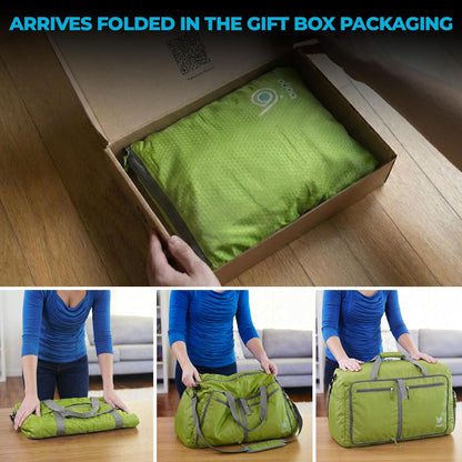 Bago Foldable Duffle Bag for Camping & Travel with Shoe Compartment. Large Duffle Bag for Women & Men. Durable Lightweight Duffel Bags for Traveling. 80L