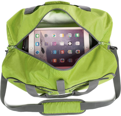 Bago Foldable Duffle Bag for Camping & Travel with Shoe Compartment. Large Duffle Bag for Women & Men. Durable Lightweight Duffel Bags for Traveling. 80L