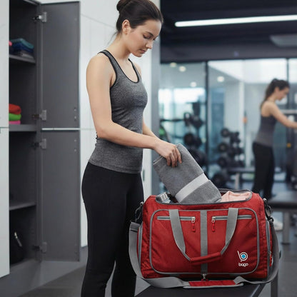 Bago Foldable Duffle Bag for Camping & Travel with Shoe Compartment. Large Duffle Bag for Women & Men. Durable Lightweight Duffel Bags for Traveling. 80L