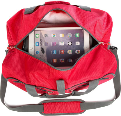 Bago Foldable Duffle Bag for Camping & Travel with Shoe Compartment. Large Duffle Bag for Women & Men. Durable Lightweight Duffel Bags for Traveling. 80L