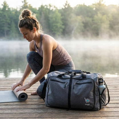 Bago Foldable Duffle Bag for Camping & Travel with Shoe Compartment. Large Duffle Bag for Women & Men. Durable Lightweight Duffel Bags for Traveling. 80L