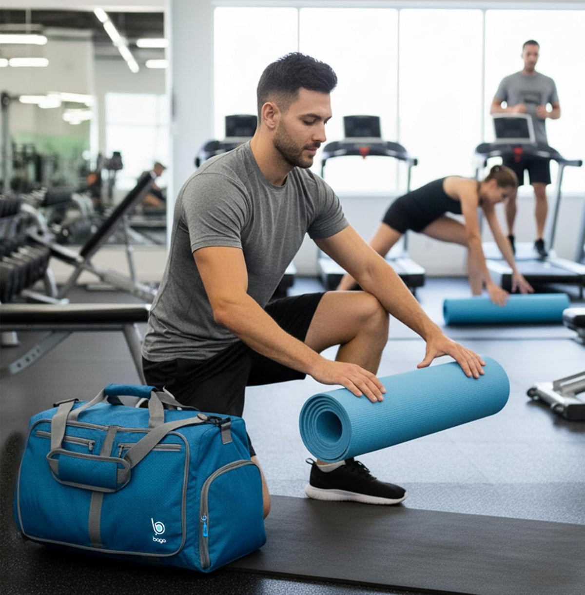 Bago Foldable Duffle Bag for Camping & Travel with Shoe Compartment. Large Duffle Bag for Women & Men. Durable Lightweight Duffel Bags for Traveling. 80L