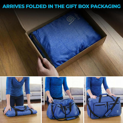 Bago Foldable Duffle Bag for Camping & Travel with Shoe Compartment. Large Duffle Bag for Women & Men. Durable Lightweight Duffel Bags for Traveling. 80L