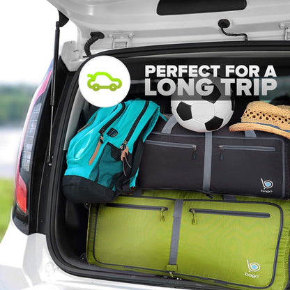 Bago Foldable Duffle Bag for Camping & Travel with Shoe Compartment. Large Duffle Bag for Women & Men. Durable Lightweight Duffel Bags for Traveling. 80L