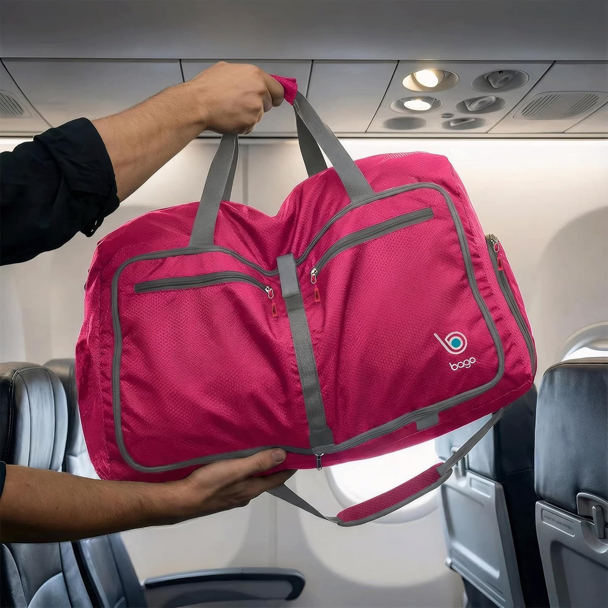 Bago Foldable Duffle Bag for Camping & Travel with Shoe Compartment. Large Duffle Bag for Women & Men. Durable Lightweight Duffel Bags for Traveling. 80L