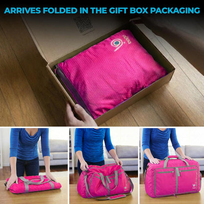 Bago Foldable Duffle Bag for Camping & Travel with Shoe Compartment. Large Duffle Bag for Women & Men. Durable Lightweight Duffel Bags for Traveling. 80L