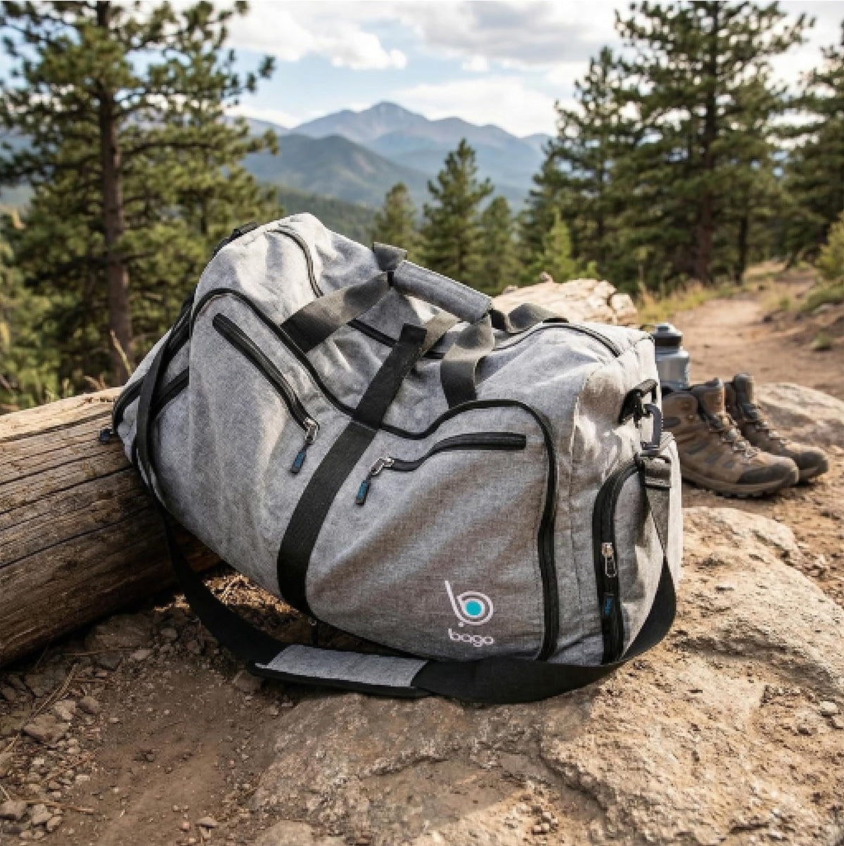Bago Foldable Duffle Bag for Camping & Travel with Shoe Compartment. Large Duffle Bag for Women & Men. Durable Lightweight Duffel Bags for Traveling. 80L
