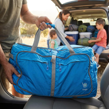 Bago Foldable Duffle Bag for Camping & Travel with Shoe Compartment. Large Duffle Bag for Women & Men. Durable Lightweight Duffel Bags for Traveling. 80L