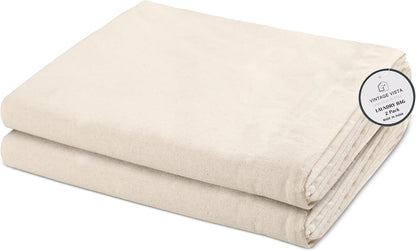 100% Cotton Laundry Bag with Drawstring Closure (Set of 2), Reusable & Washable Travel Laundry Bags for Dirty Clothes, Canvas Drawstring Bags, Laundromat Bag fo Easter, Natural Color